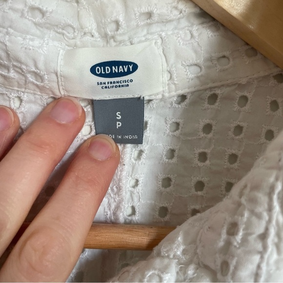 Old Navy White Eyelet Shirt Dress Small - Picture 4 of 5